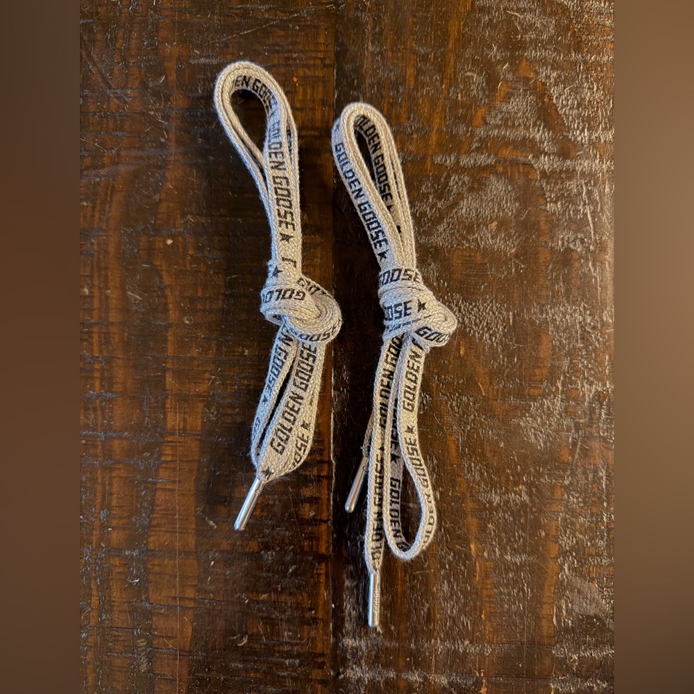 NWOT Golden Goose Silver and Black Pair of Shoelaces